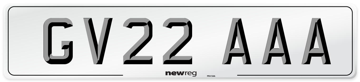 GV22 AAA Number Plate from New Reg